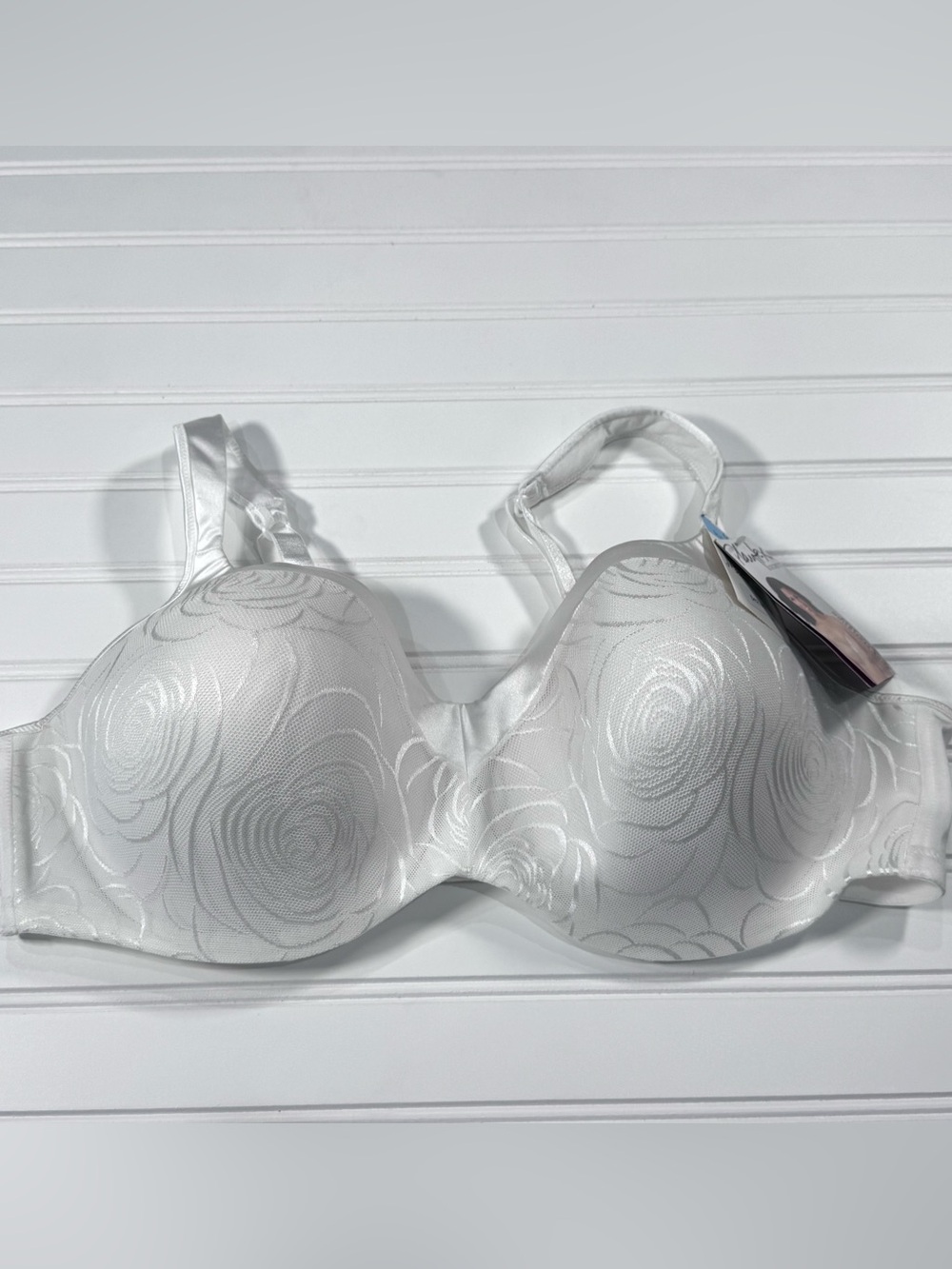 Brandy Melville White Floral Jacquard Contour Bra: 44C